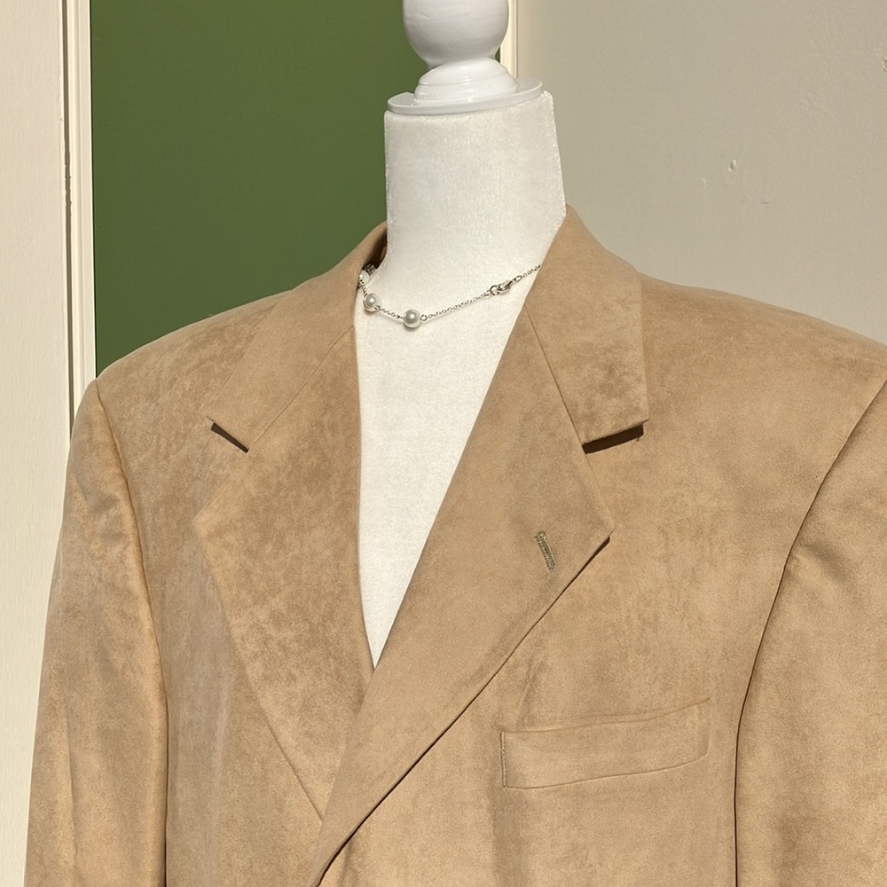 Vintage 80s 90s Feather Suede Neutral Tan Jacket - Picture 4 of 8